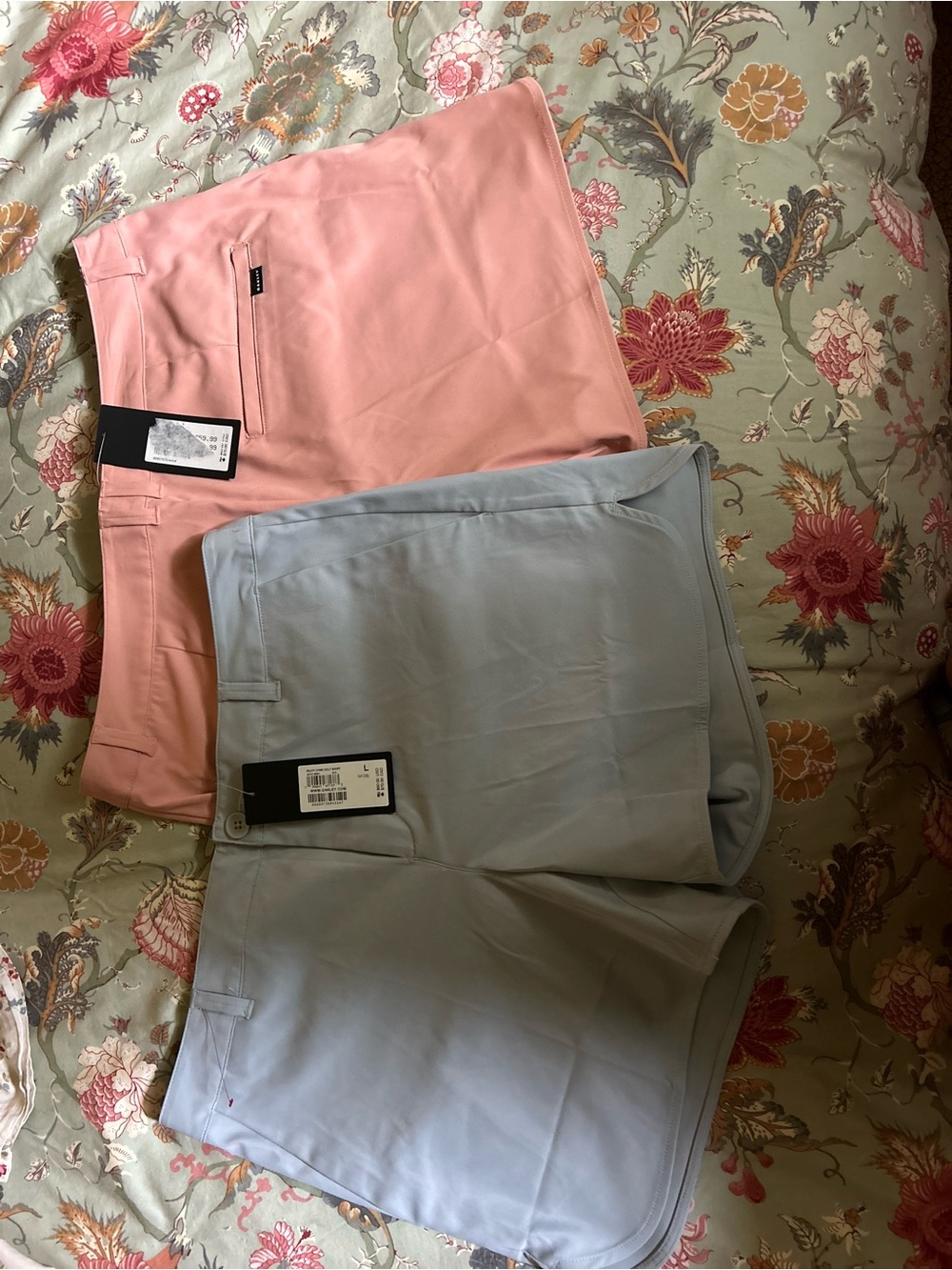 •BRAND NEW OAKLEY Light Pink and Pale Blue Dress/Golf Shorts - For the Pair